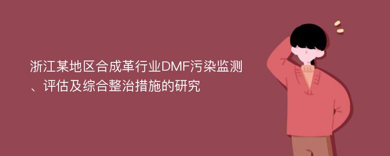 浙江某地区合成革行业DMF污染监测、评估及综合整治措施的研究