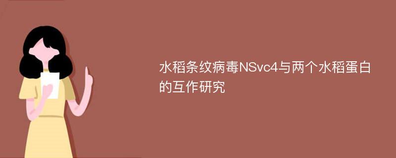 水稻条纹病毒NSvc4与两个水稻蛋白的互作研究
