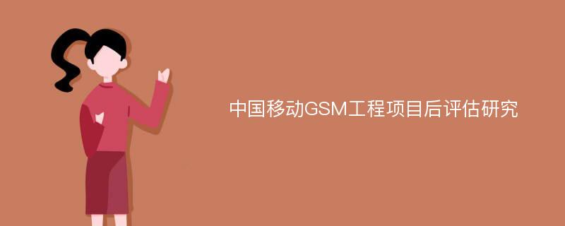 中国移动GSM工程项目后评估研究