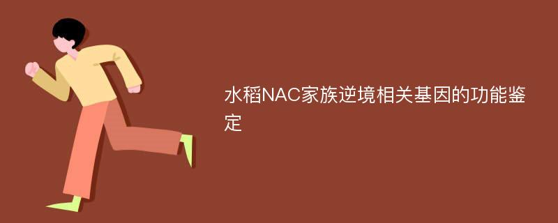 水稻NAC家族逆境相关基因的功能鉴定