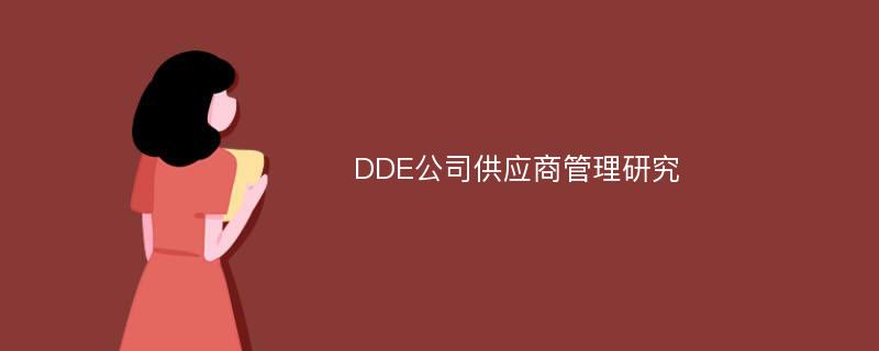 DDE公司供应商管理研究