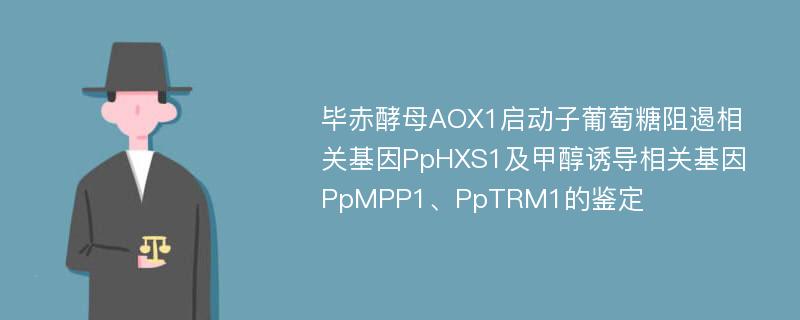 毕赤酵母AOX1启动子葡萄糖阻遏相关基因PpHXS1及甲醇诱导相关基因PpMPP1、PpTRM1的鉴定