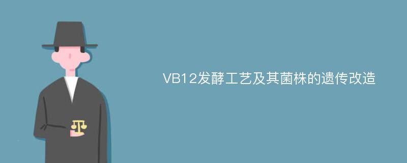 VB12发酵工艺及其菌株的遗传改造