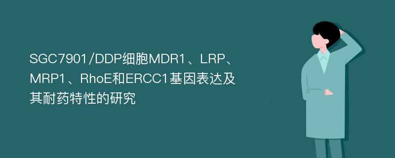 SGC7901/DDP细胞MDR1、LRP、MRP1、RhoE和ERCC1基因表达及其耐药特性的研究