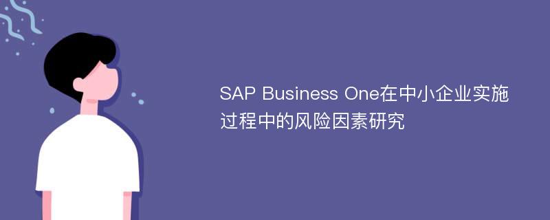SAP Business One在中小企业实施过程中的风险因素研究
