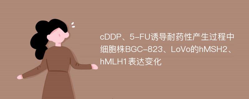 cDDP、5-FU诱导耐药性产生过程中细胞株BGC-823、LoVo的hMSH2、hMLH1表达变化
