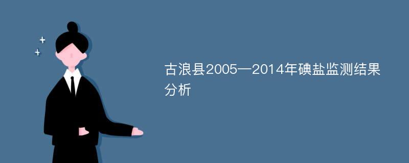 古浪县2005—2014年碘盐监测结果分析