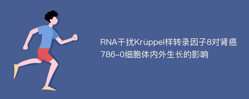 RNA干扰Krüppel样转录因子8对肾癌786-0细胞体内外生长的影响