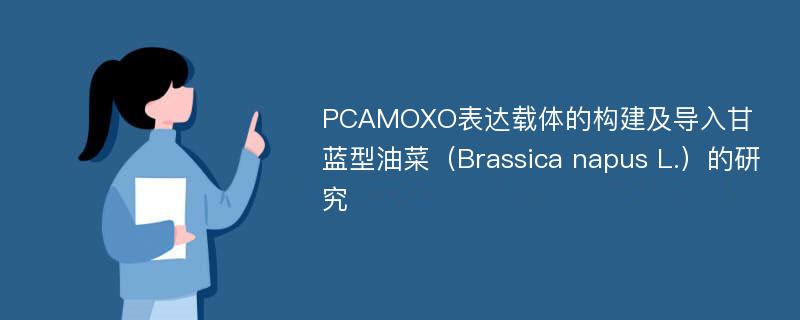 PCAMOXO表达载体的构建及导入甘蓝型油菜（Brassica napus L.）的研究