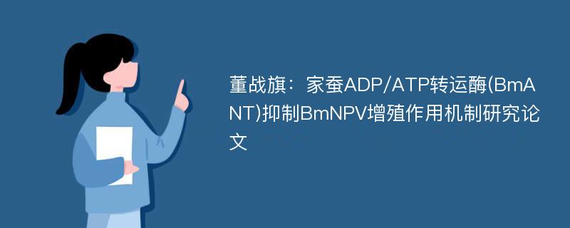 董战旗：家蚕ADP/ATP转运酶(BmANT)抑制BmNPV增殖作用机制研究论文