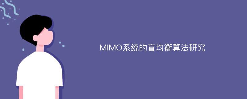 MIMO系统的盲均衡算法研究